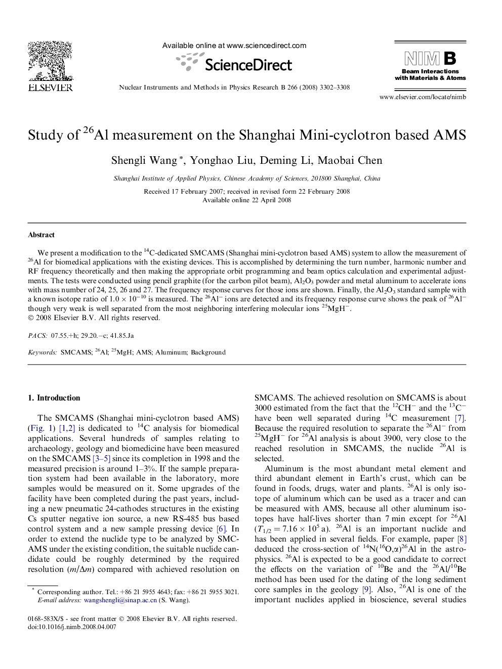 Study of 26Al measurement on the Shanghai Mini-cyclotron based AMS