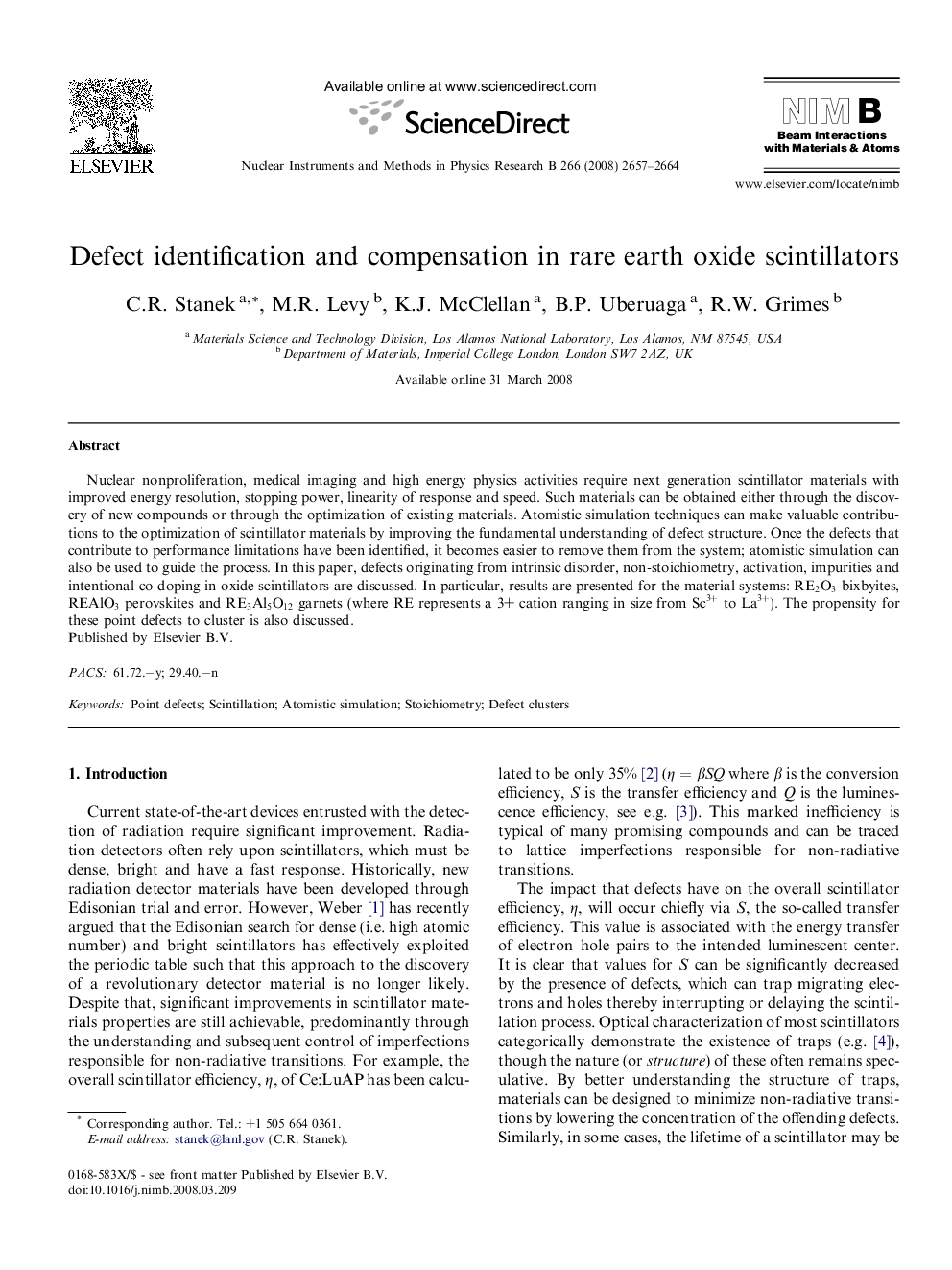 Defect identification and compensation in rare earth oxide scintillators
