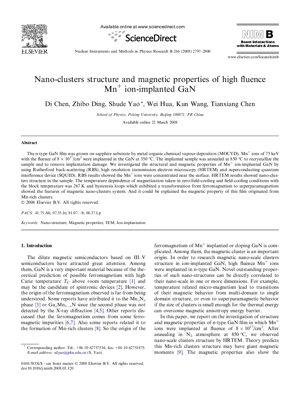 Nano-clusters structure and magnetic properties of high fluence Mn+ ion-implanted GaN