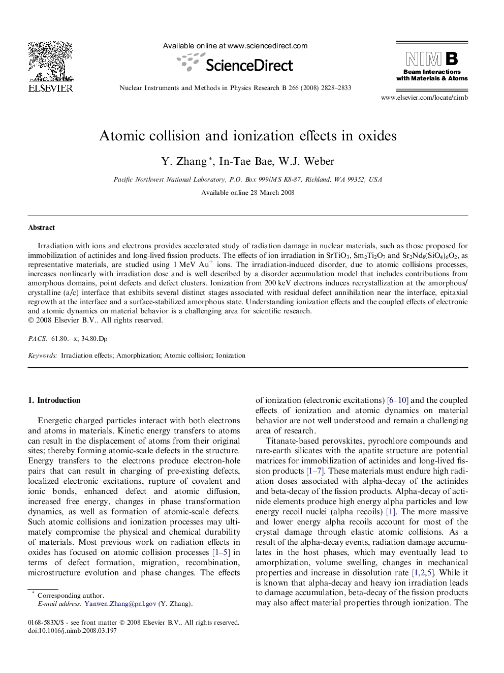 Atomic collision and ionization effects in oxides