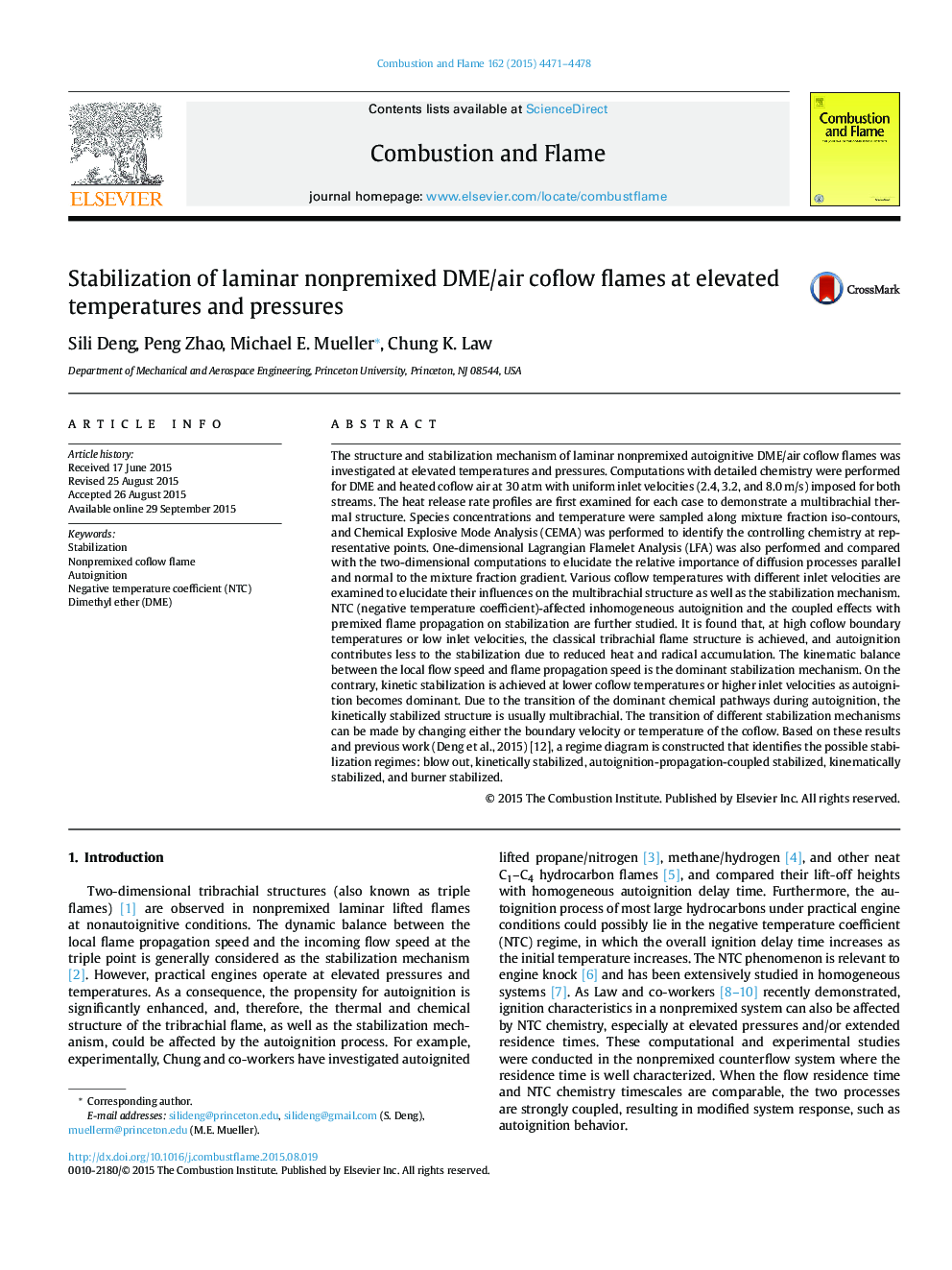 Stabilization of laminar nonpremixed DME/air coflow flames at elevated temperatures and pressures