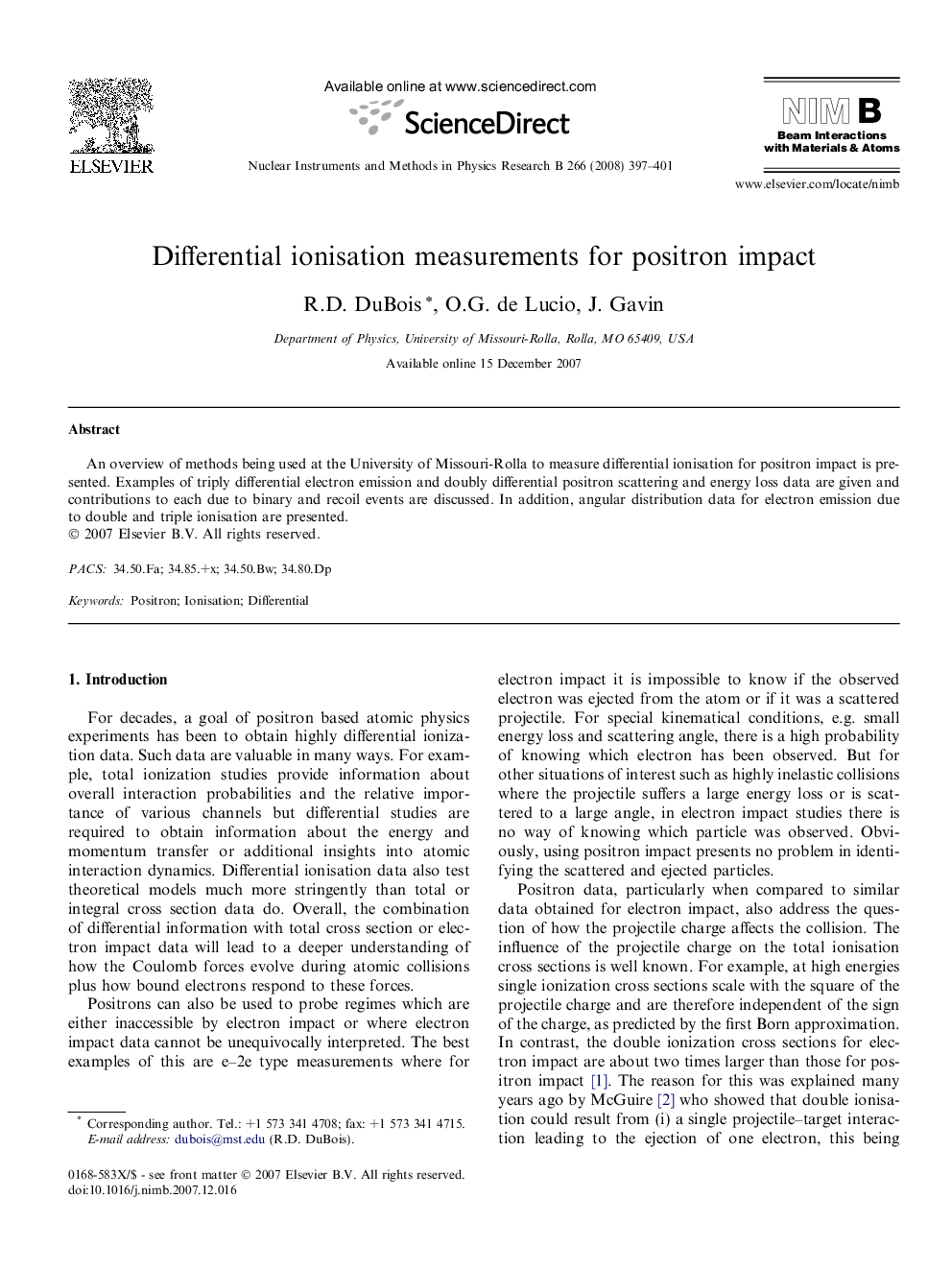 Differential ionisation measurements for positron impact