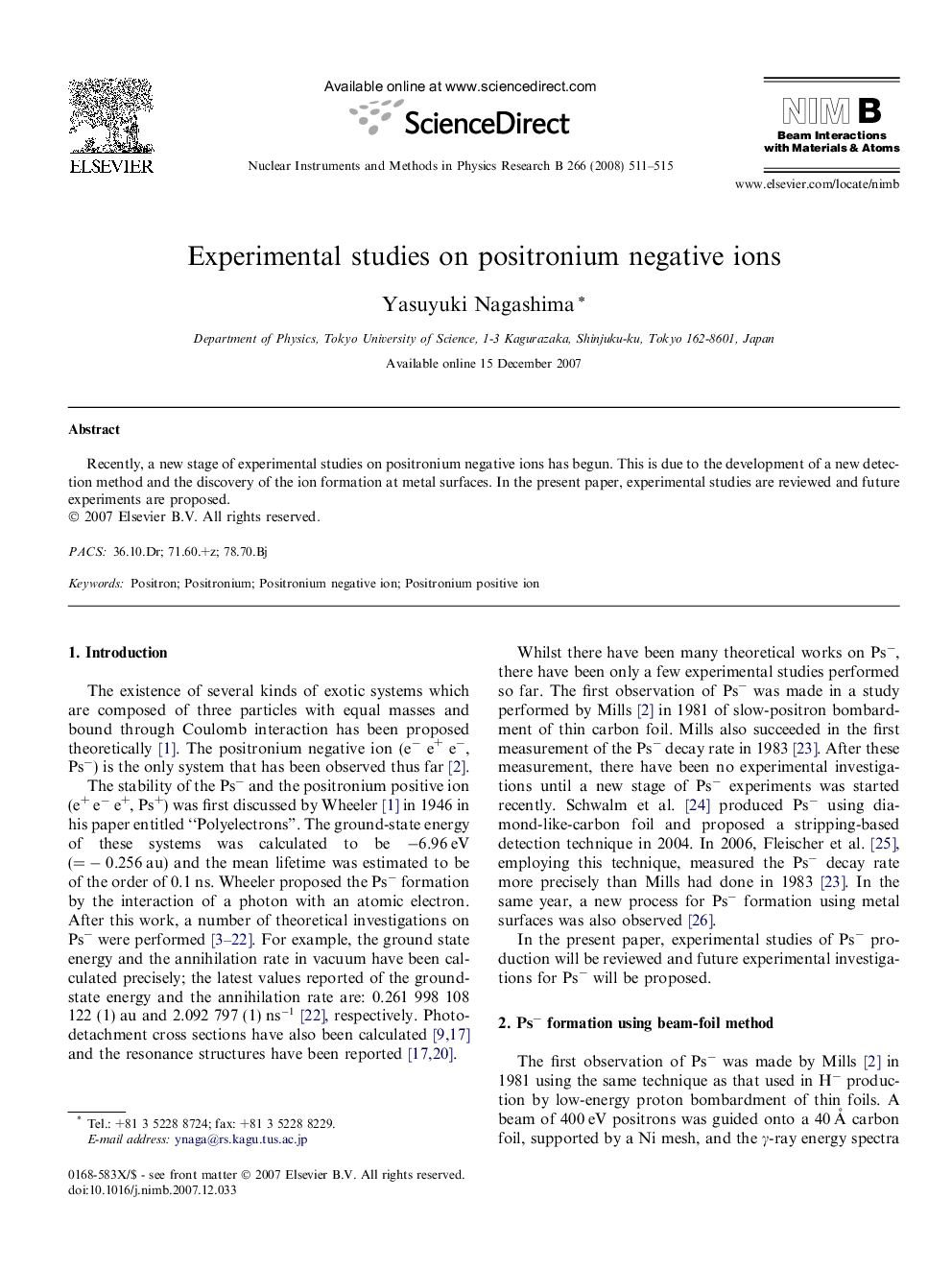 Experimental studies on positronium negative ions