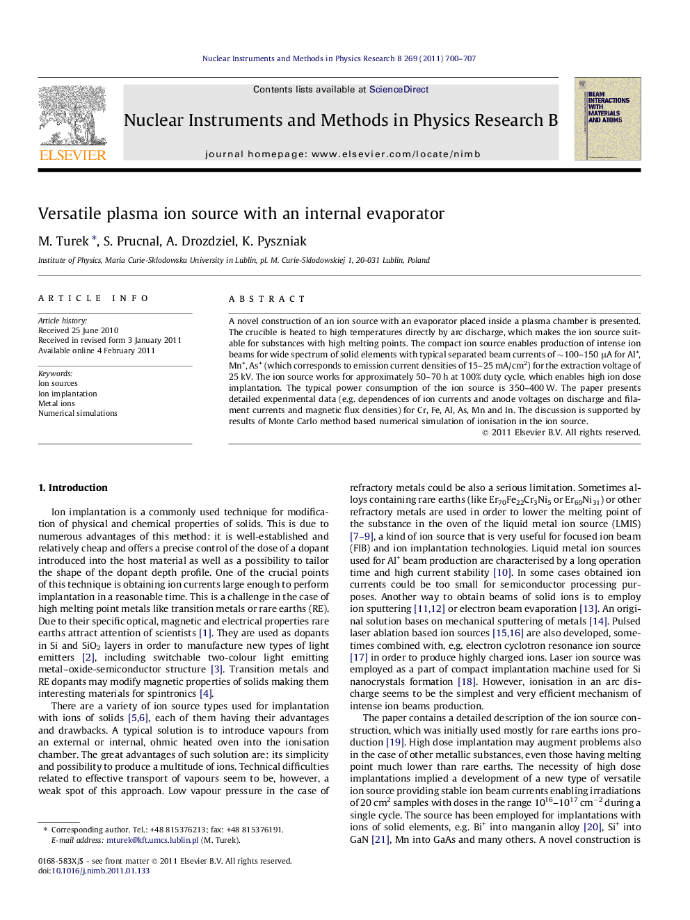 Versatile plasma ion source with an internal evaporator