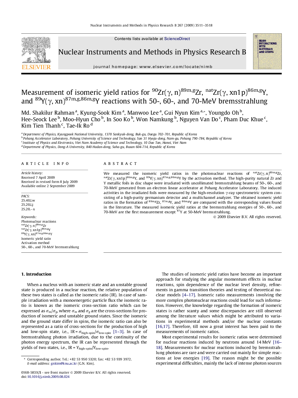 Measurement of isomeric yield ratios for 90Zr(γ, n)89m,gZr, natZr(γ, xn1p)86m,gY, and 89Y(γ, xn)87m,g,86m,gY reactions with 50-, 60-, and 70-MeV bremsstrahlung