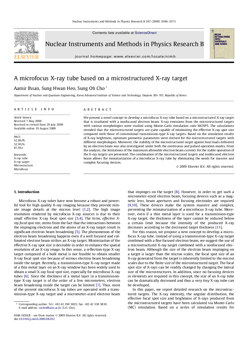 A microfocus X-ray tube based on a microstructured X-ray target