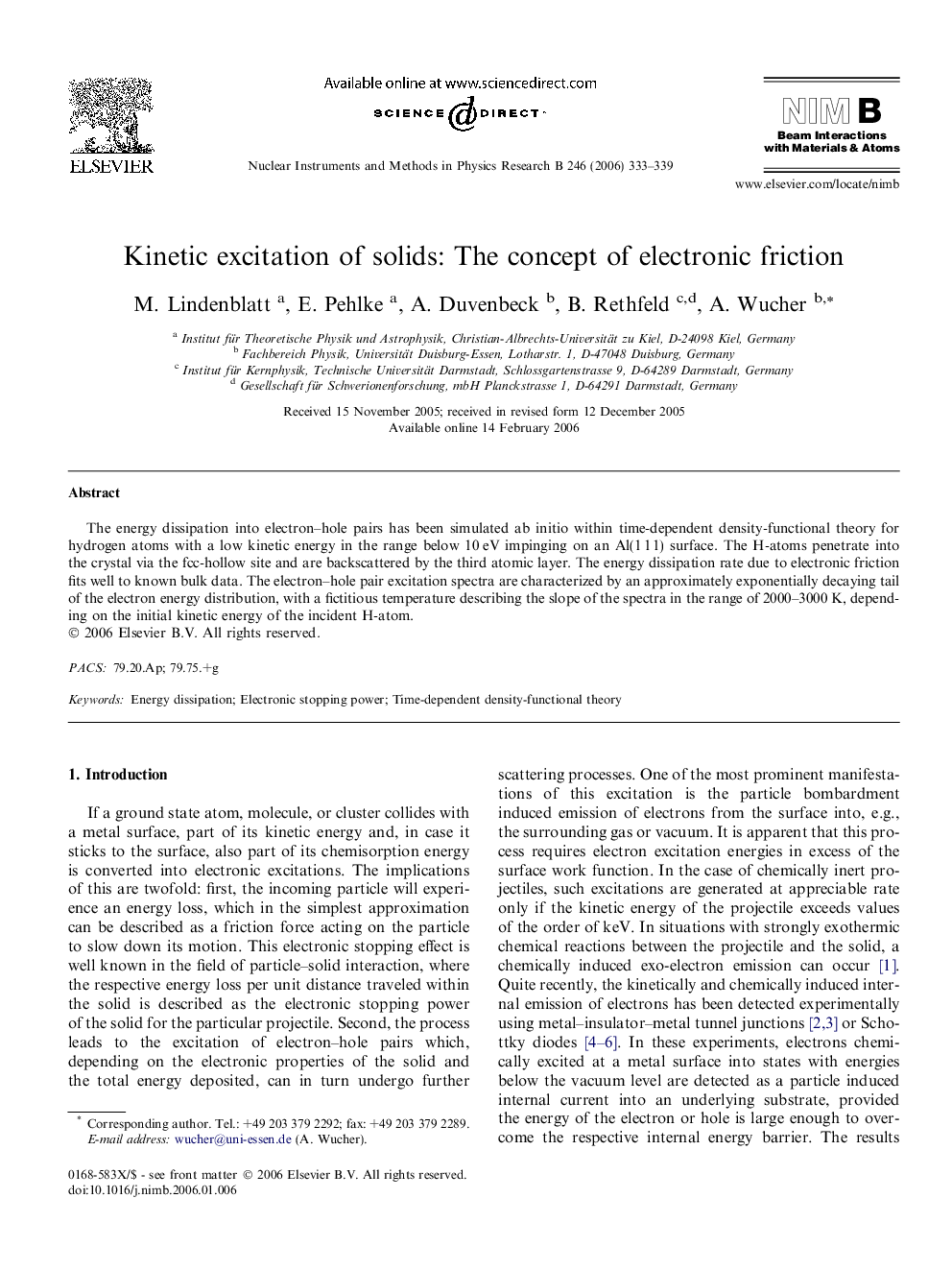 Kinetic excitation of solids: The concept of electronic friction