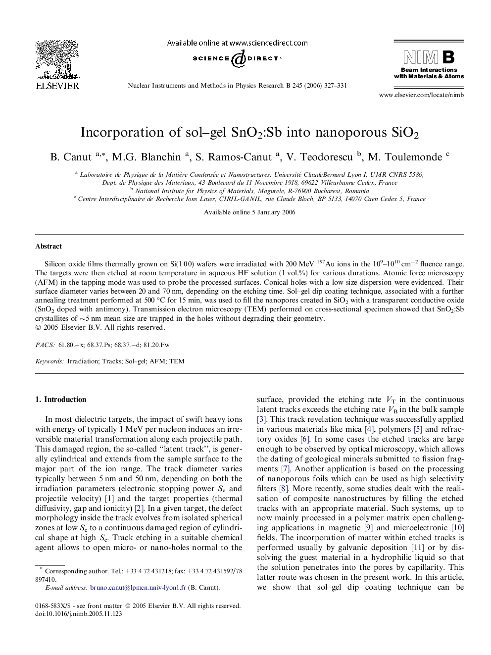 Incorporation of sol–gel SnO2:Sb into nanoporous SiO2