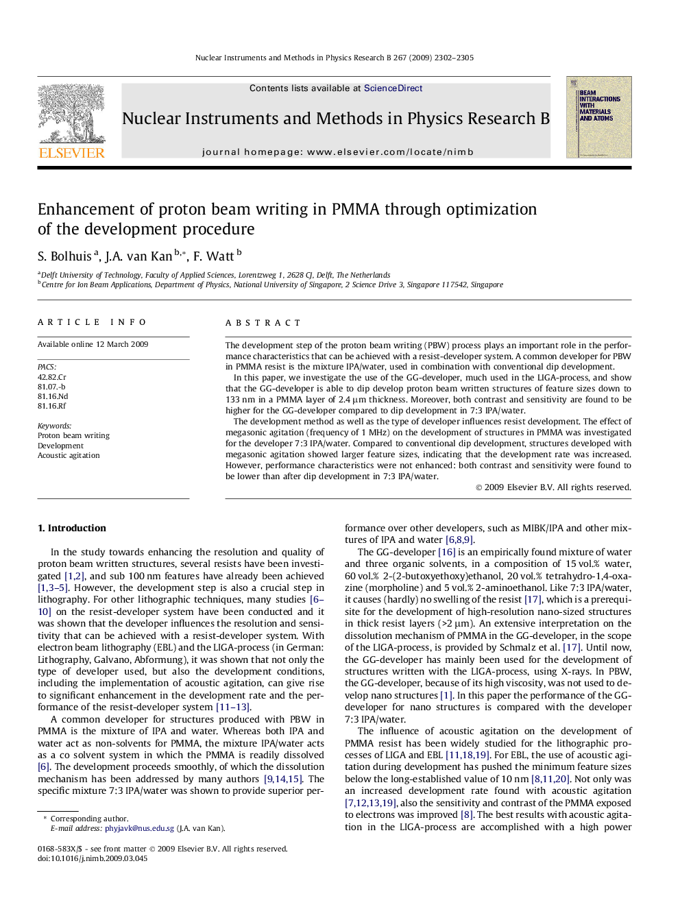 Enhancement of proton beam writing in PMMA through optimization of the development procedure
