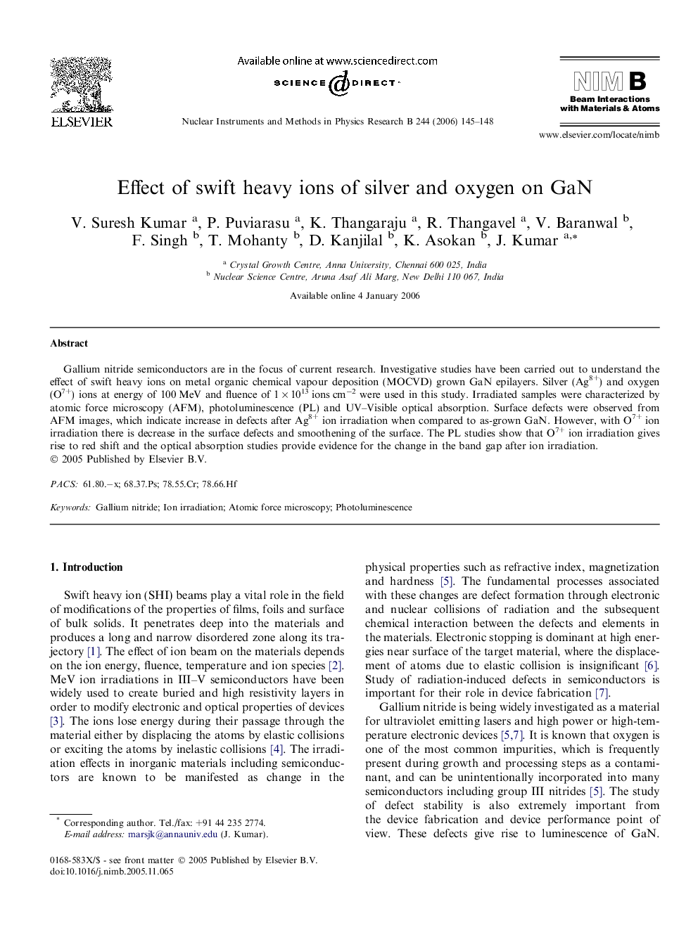 Effect of swift heavy ions of silver and oxygen on GaN