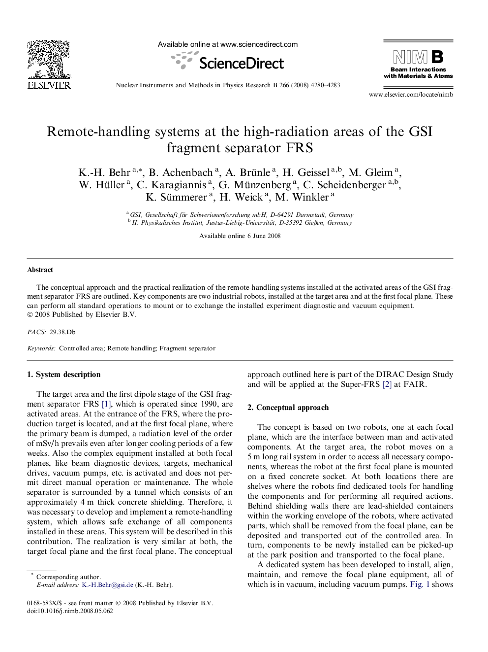 Remote-handling systems at the high-radiation areas of the GSI fragment separator FRS