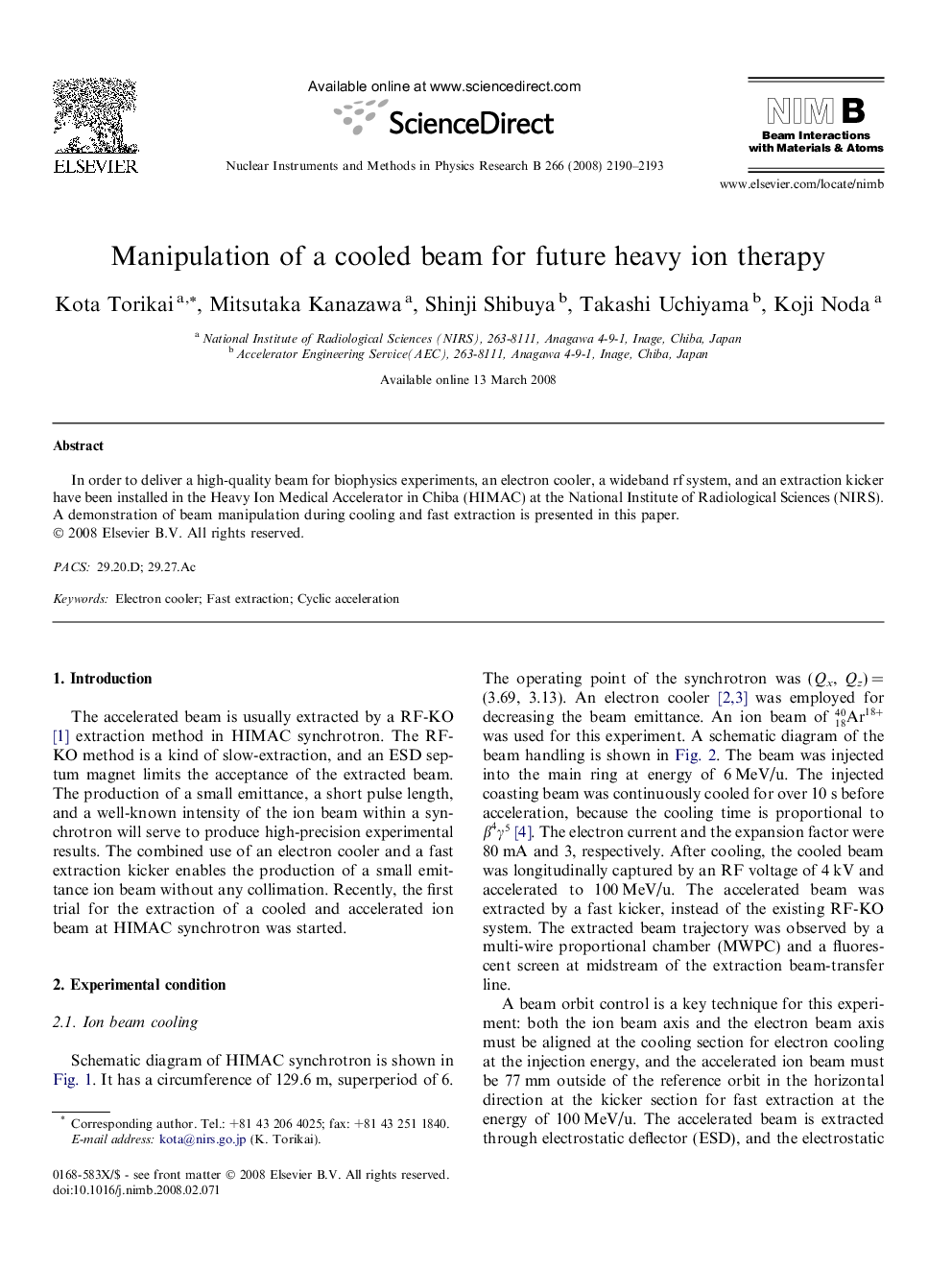 Manipulation of a cooled beam for future heavy ion therapy