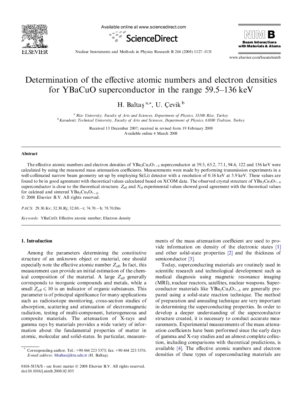 Determination of the effective atomic numbers and electron densities for YBaCuO superconductor in the range 59.5-136Â keV