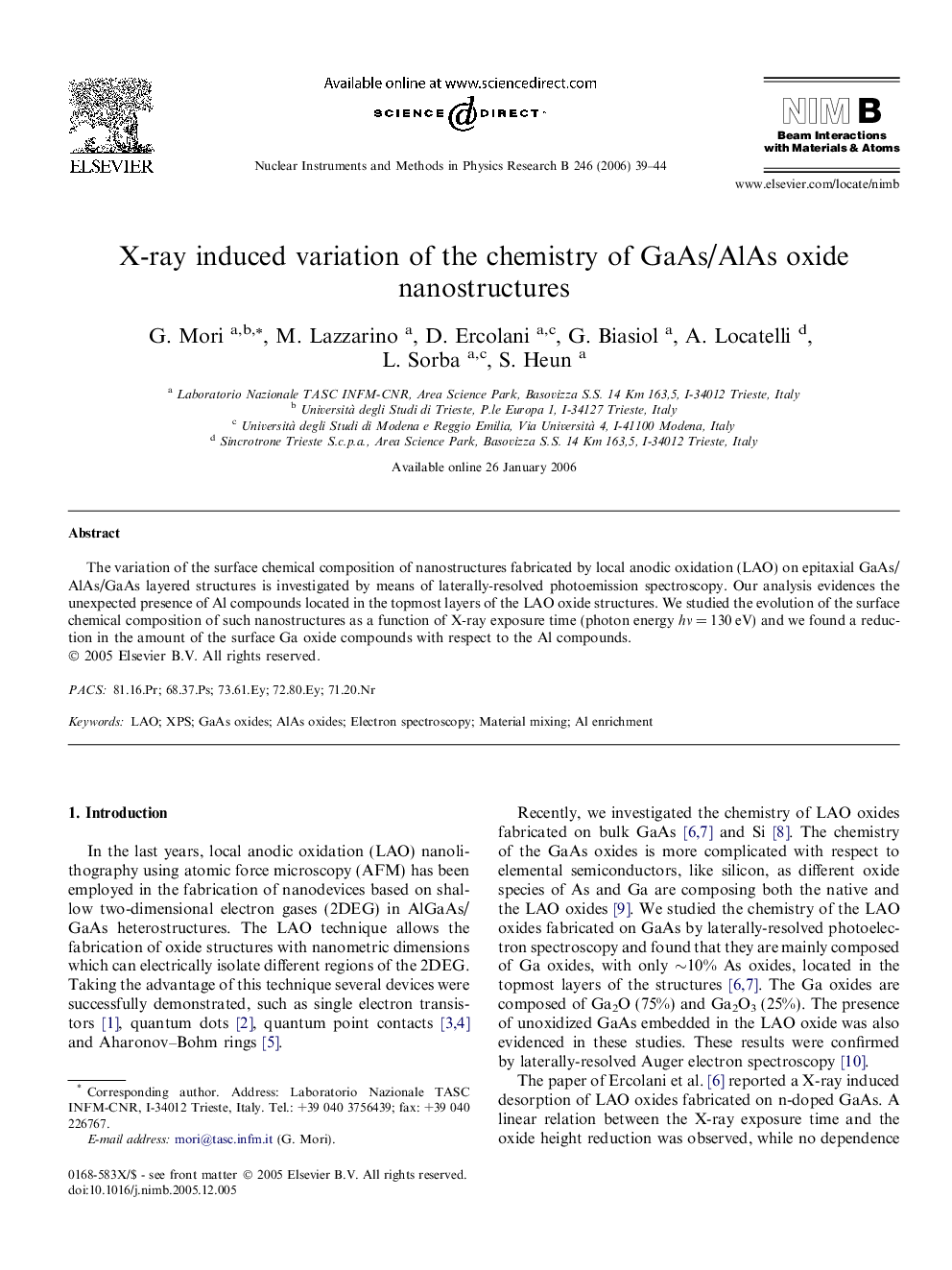 X-ray induced variation of the chemistry of GaAs/AlAs oxide nanostructures