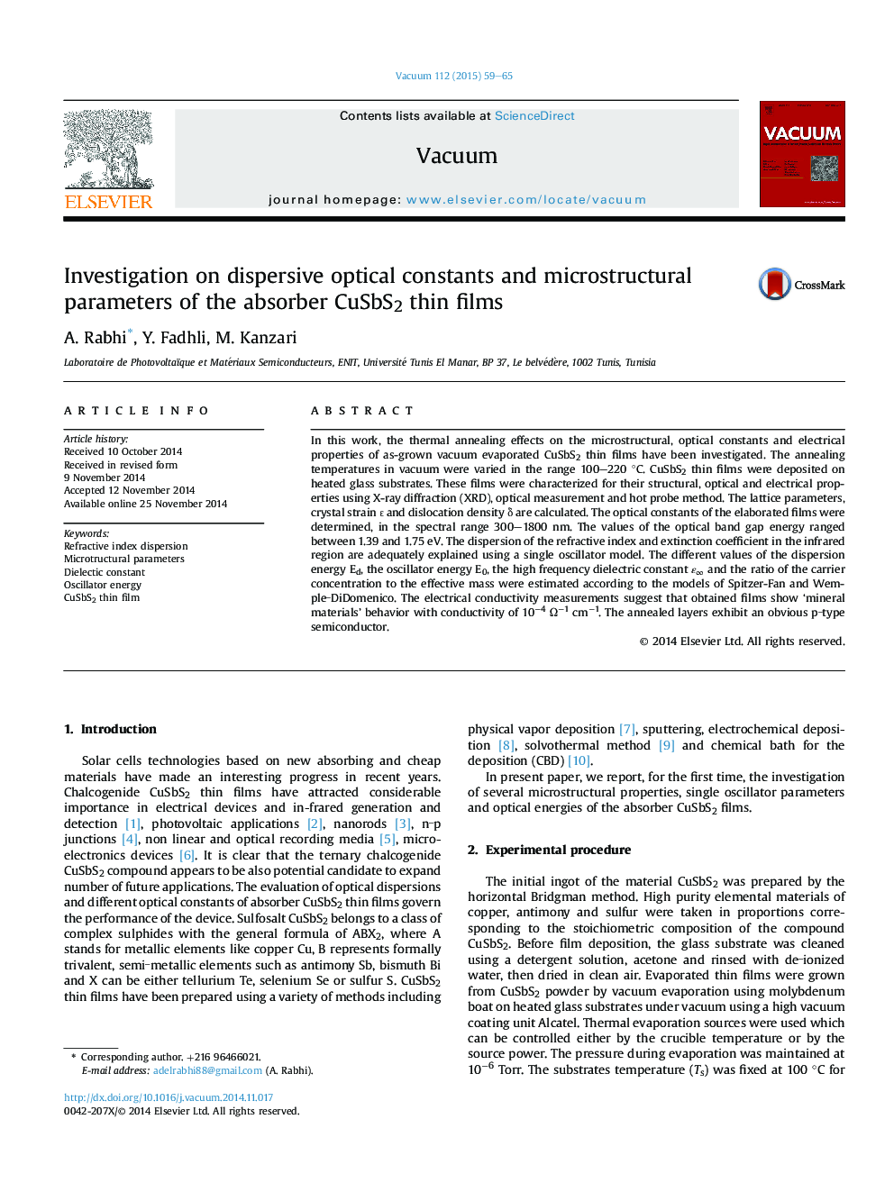 Investigation on dispersive optical constants and microstructural parameters of the absorber CuSbS2 thin films