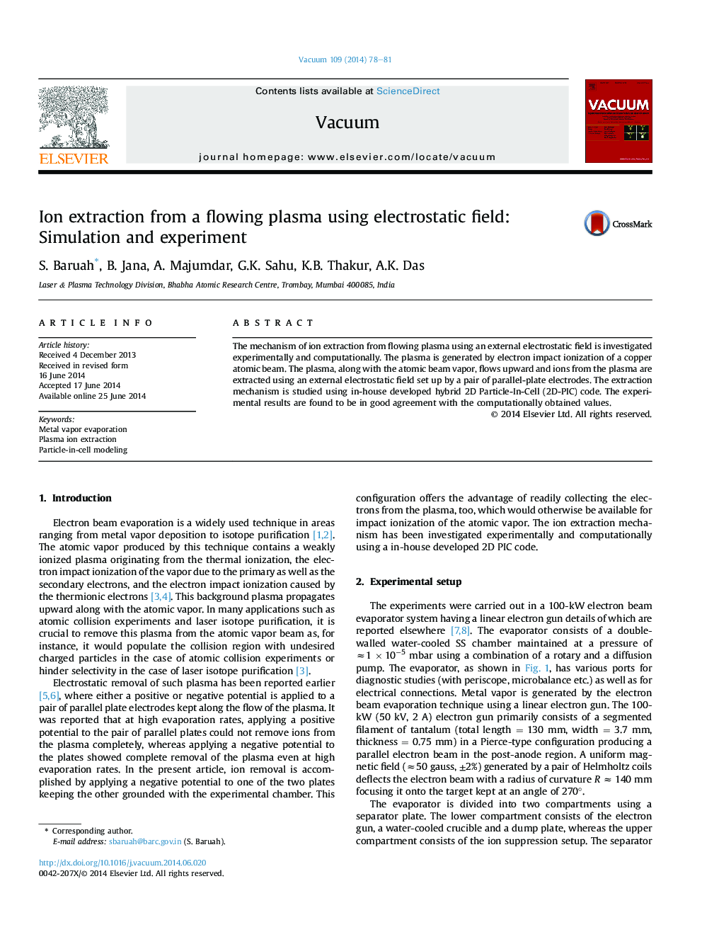 Ion extraction from a flowing plasma using electrostatic field: Simulation and experiment