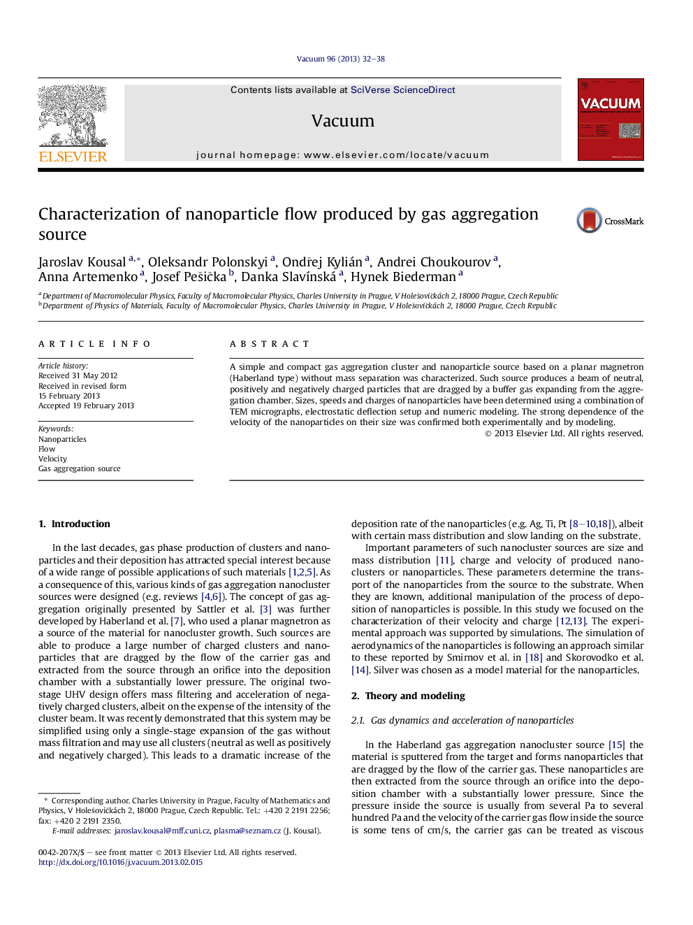 Characterization of nanoparticle flow produced by gas aggregation source