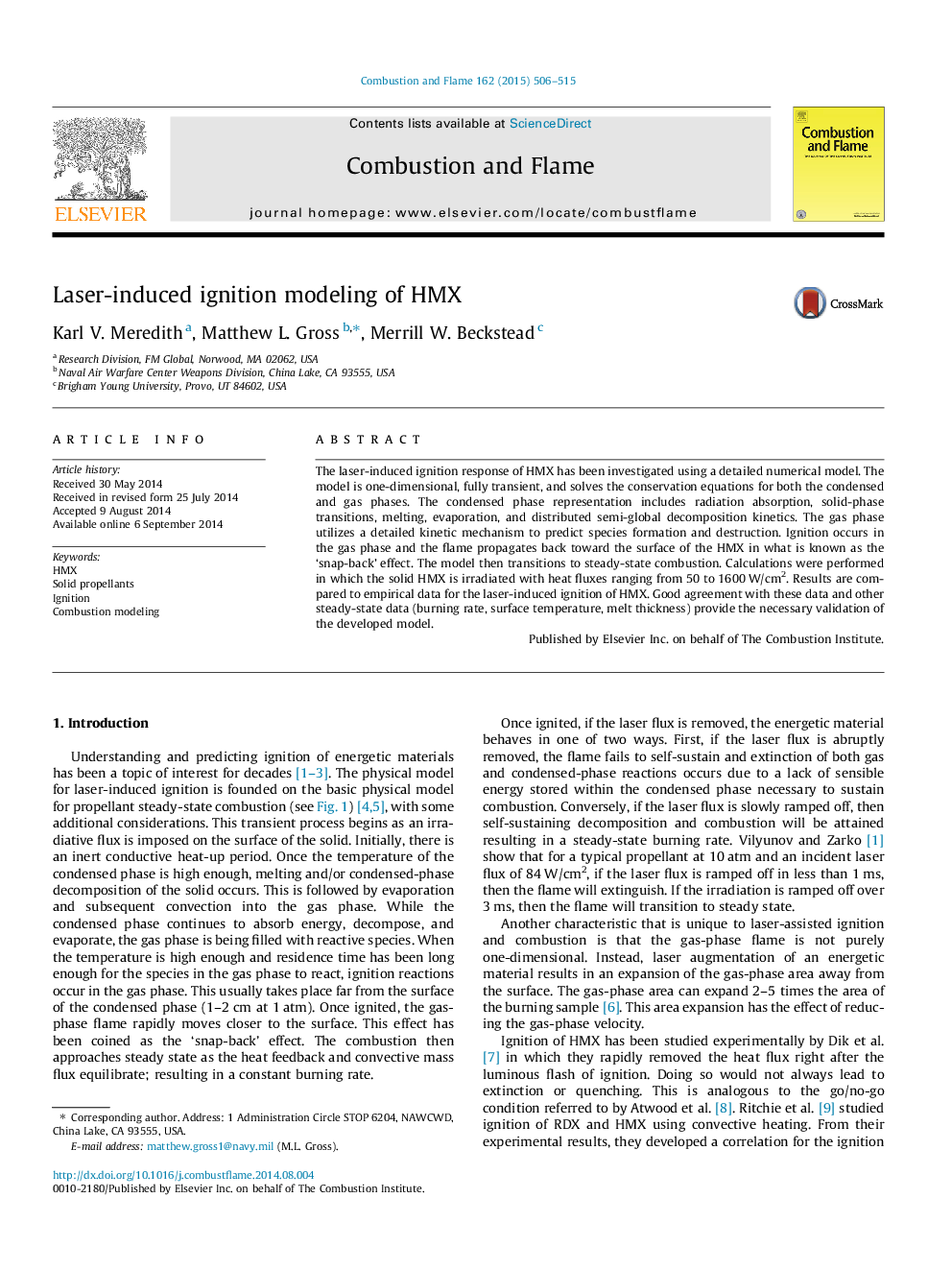 Laser-induced ignition modeling of HMX