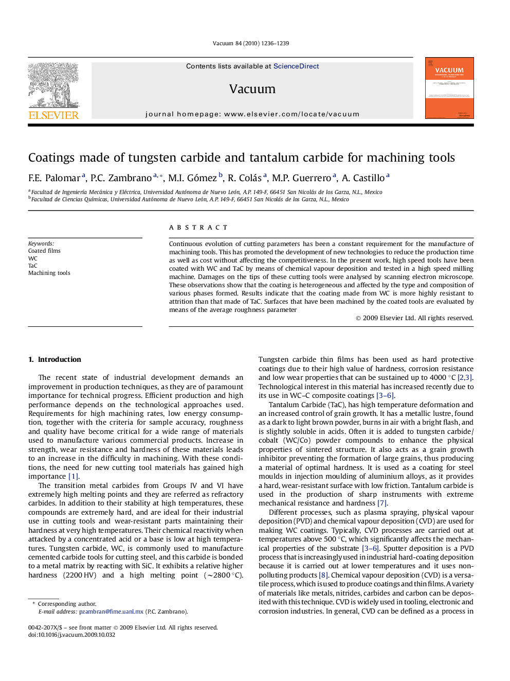 Coatings made of tungsten carbide and tantalum carbide for machining tools