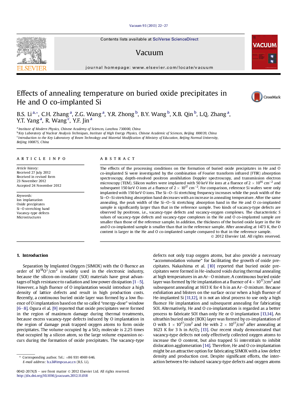 Effects of annealing temperature on buried oxide precipitates in He and O co-implanted Si