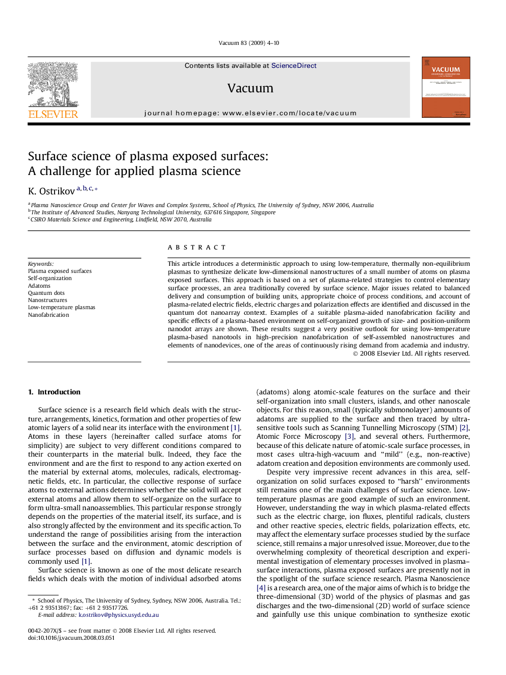 Surface science of plasma exposed surfaces: A challenge for applied plasma science