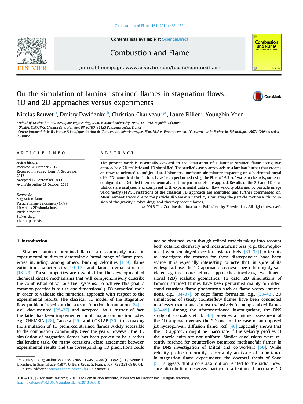 On the simulation of laminar strained flames in stagnation flows: 1D and 2D approaches versus experiments