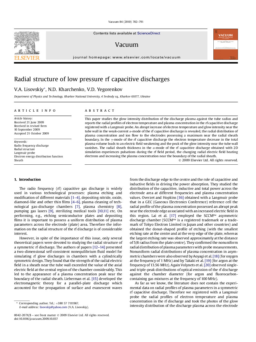 Radial structure of low pressure rf capacitive discharges