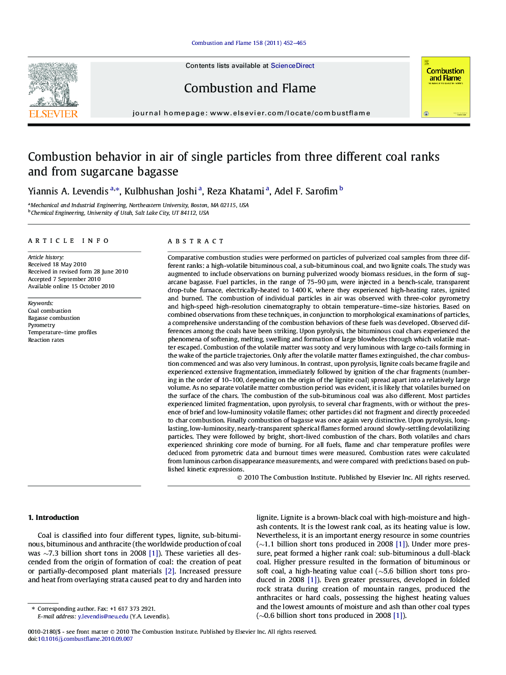 Combustion behavior in air of single particles from three different coal ranks and from sugarcane bagasse