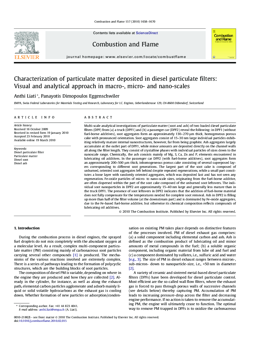 Characterization of particulate matter deposited in diesel particulate filters: Visual and analytical approach in macro-, micro- and nano-scales