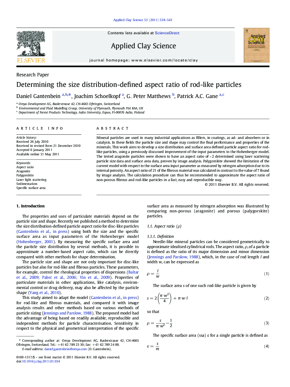 Determining the size distribution-defined aspect ratio of rod-like particles