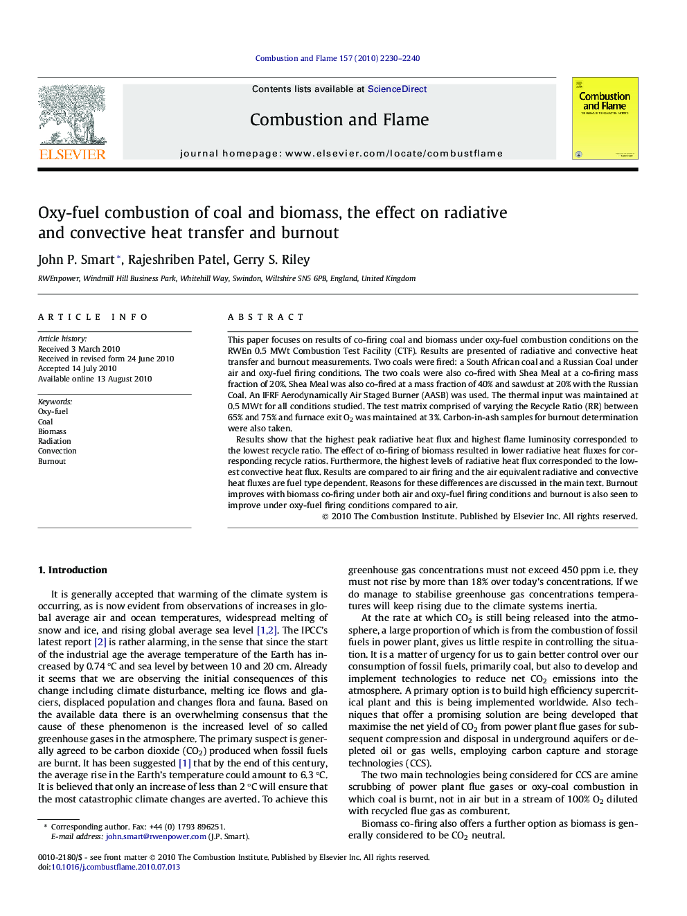 Oxy-fuel combustion of coal and biomass, the effect on radiative and convective heat transfer and burnout