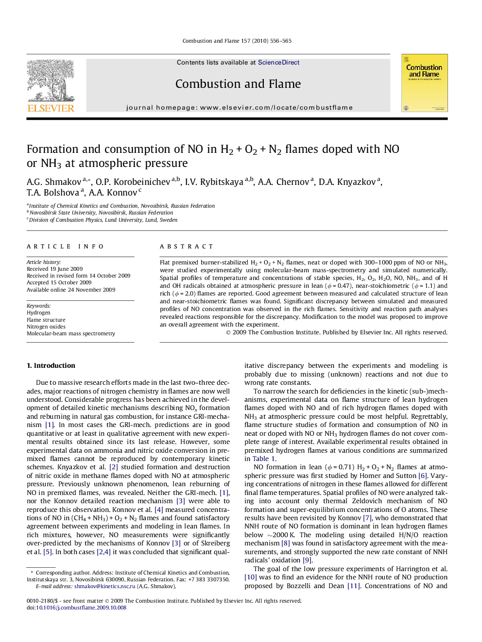 Formation and consumption of NO in H2 + O2 + N2 flames doped with NO or NH3 at atmospheric pressure