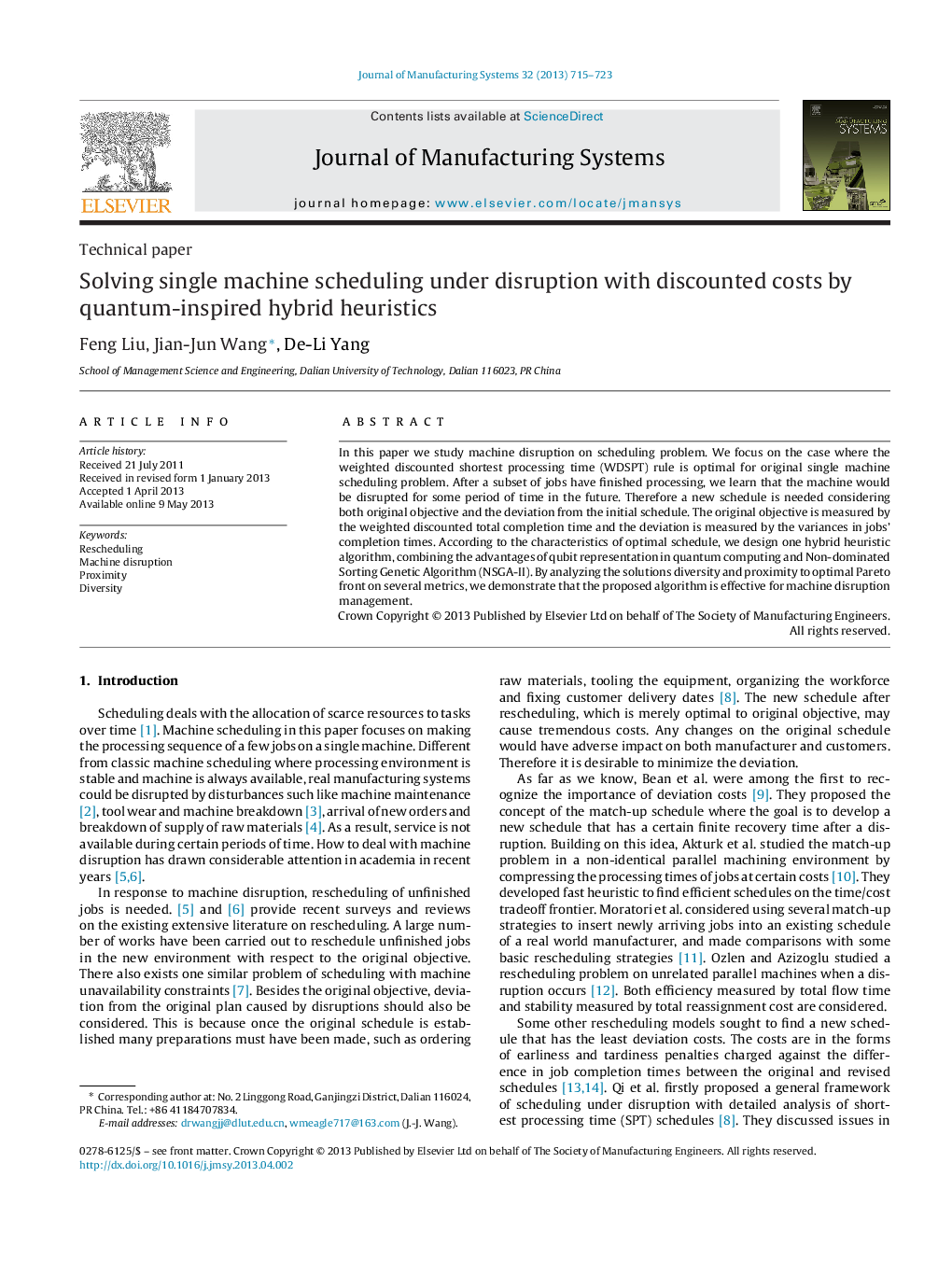 Solving single machine scheduling under disruption with discounted costs by quantum-inspired hybrid heuristics