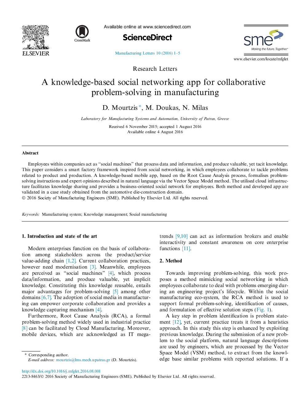 A knowledge-based social networking app for collaborative problem-solving in manufacturing