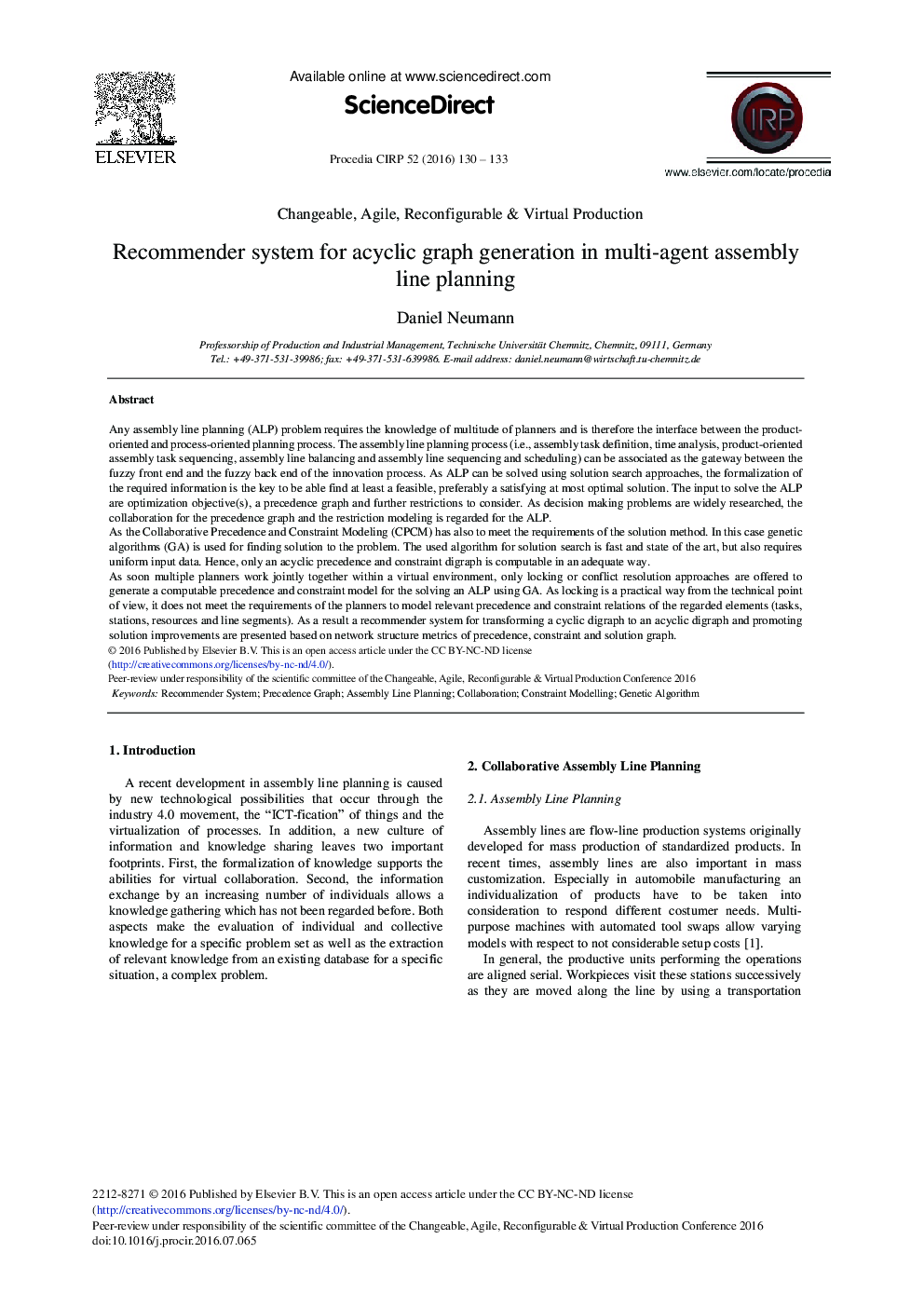Recommender System for Acyclic Graph Generation in Multi-agent Assembly Line Planning 