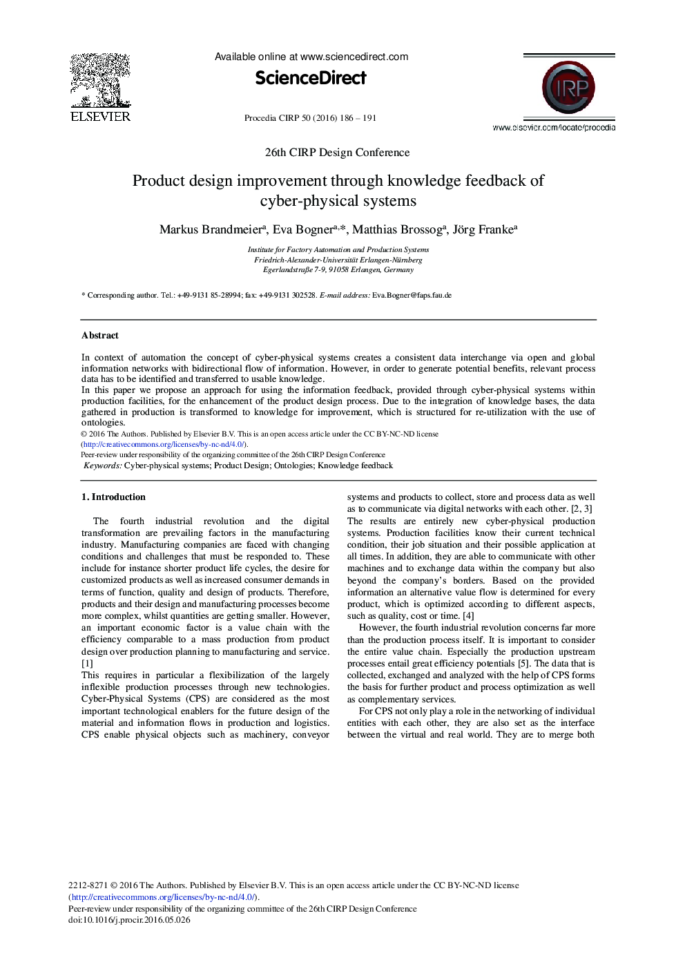 Product Design Improvement Through Knowledge Feedback of Cyber-physical Systems 