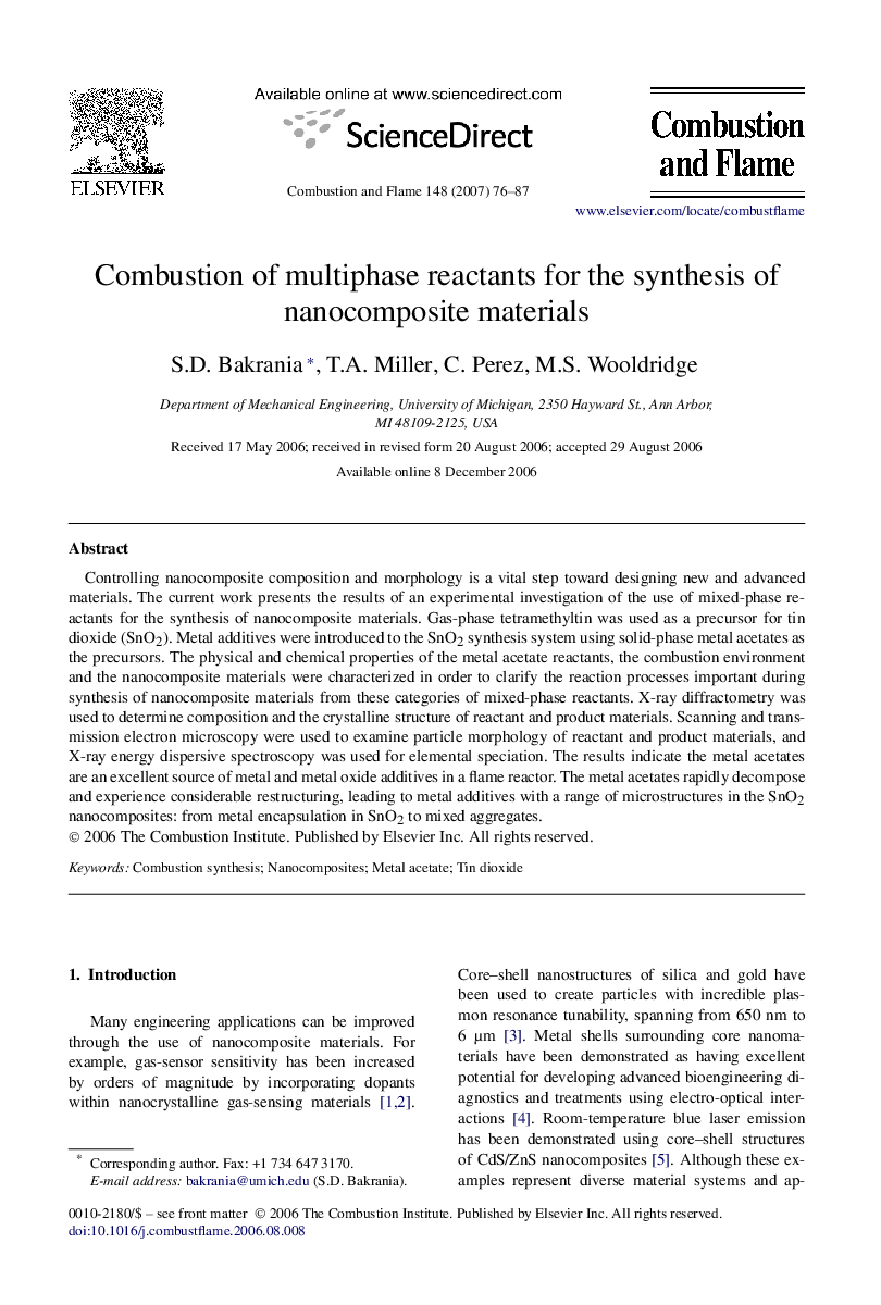 Combustion of multiphase reactants for the synthesis of nanocomposite materials