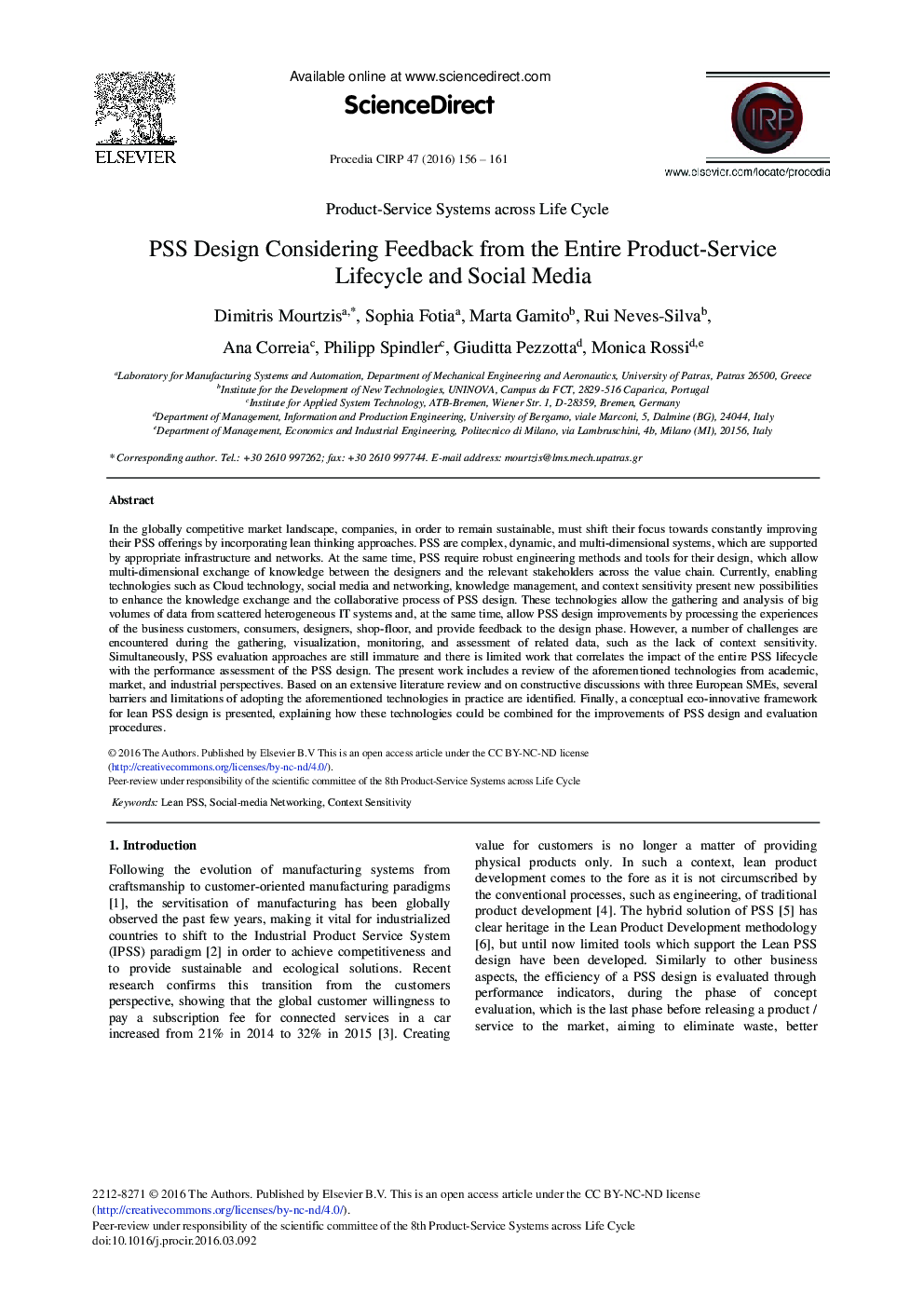 PSS Design Considering Feedback from the Entire Product-service Lifecycle and Social Media 