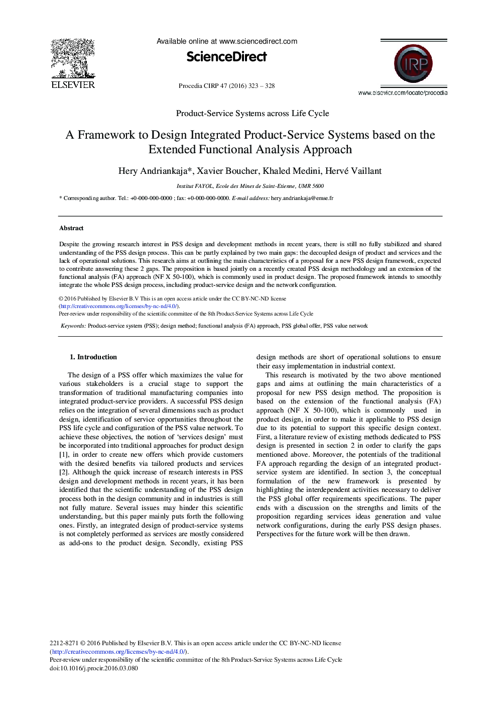 A Framework to Design Integrated Product-Service Systems Based on the Extended Functional Analysis Approach 