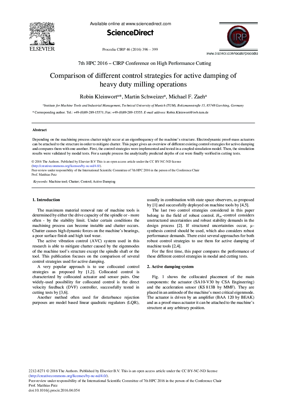 Comparison of Different Control Strategies for Active Damping of Heavy Duty Milling Operations 