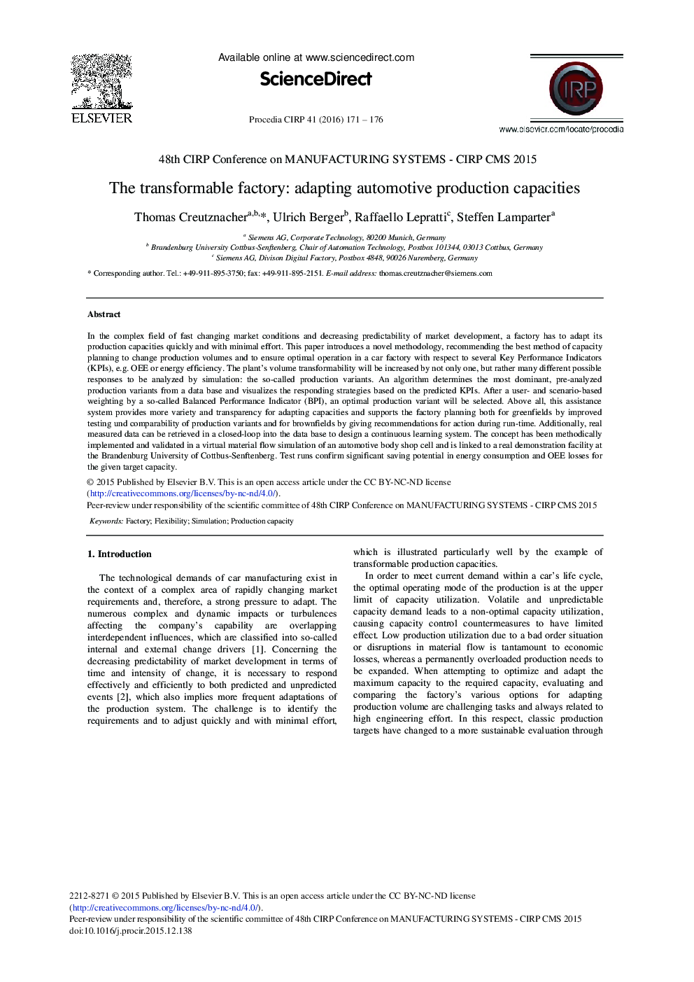 The Transformable Factory: Adapting Automotive Production Capacities 