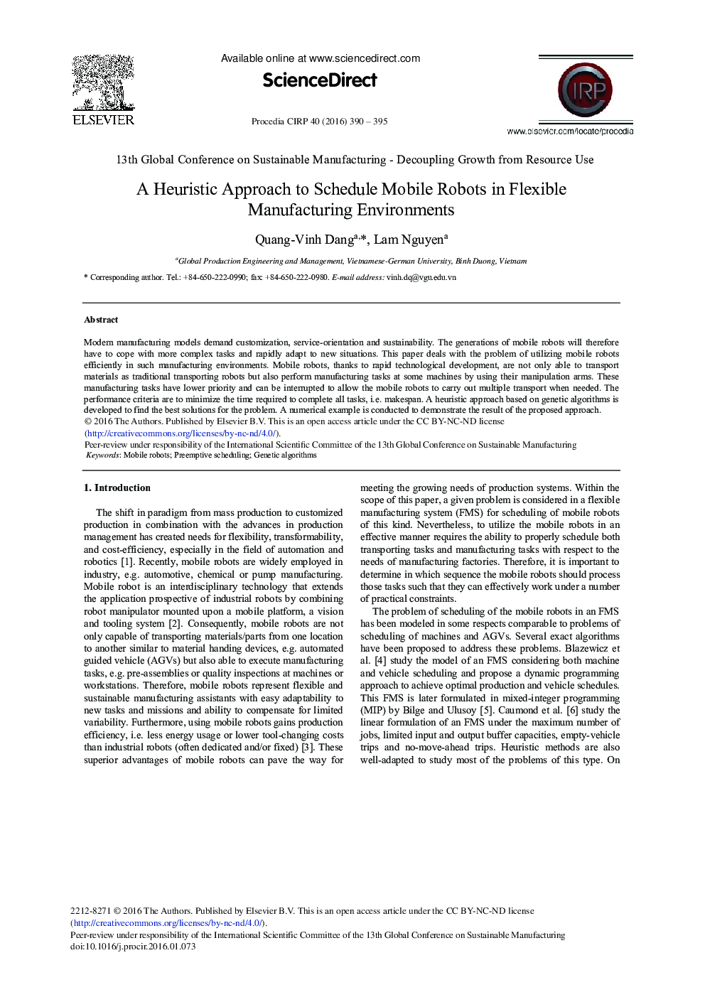 A Heuristic Approach to Schedule Mobile Robots in Flexible Manufacturing Environments 