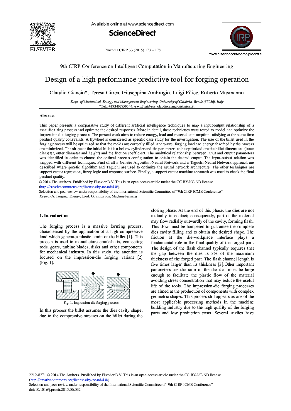 Design of a High Performance Predictive Tool for Forging Operation 