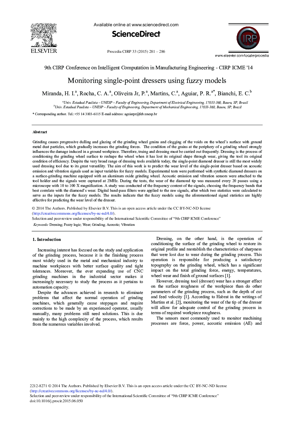 Monitoring Single-point Dressers Using Fuzzy Models 