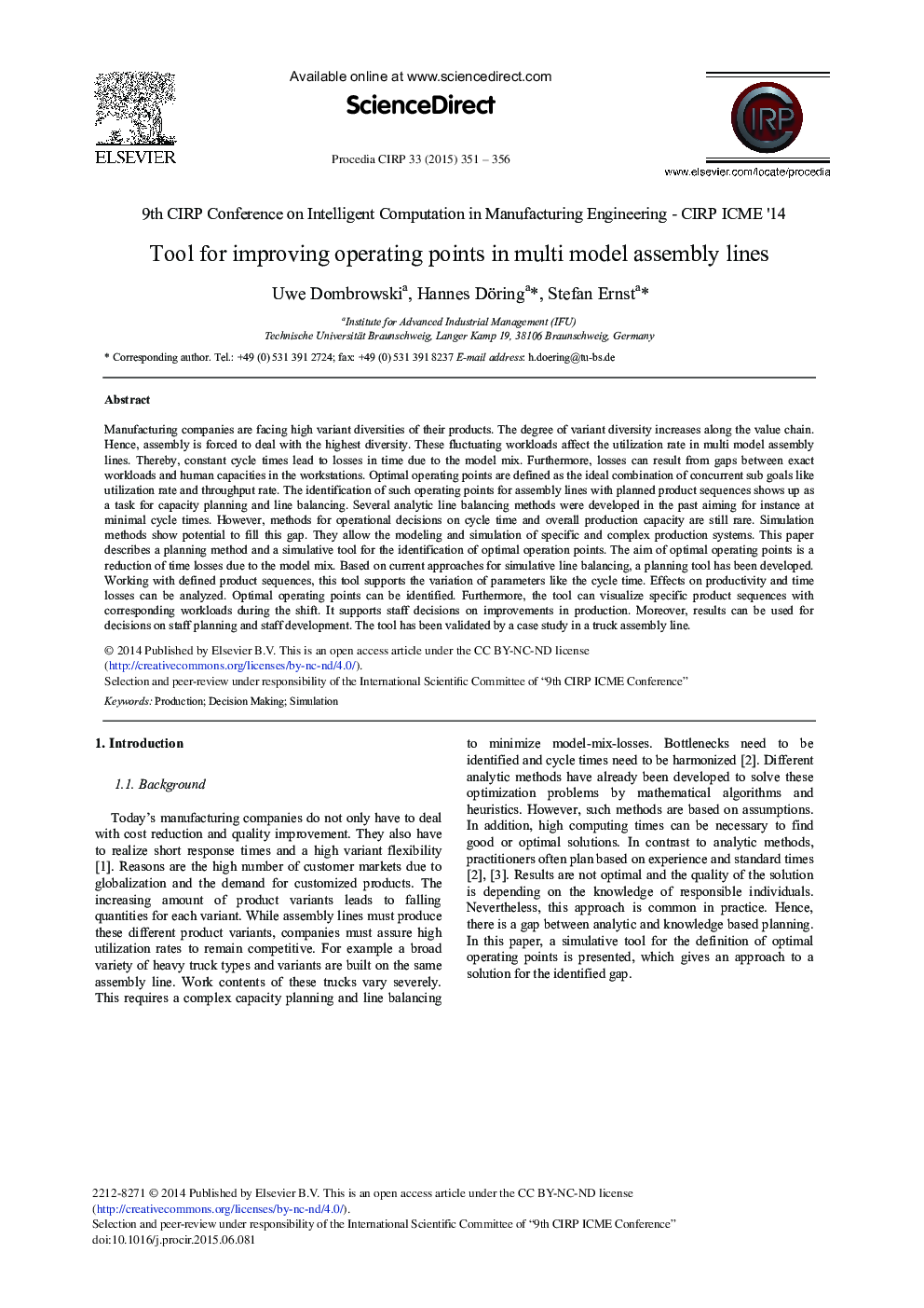 Tool for Improving Operating Points in Multi Model Assembly Lines 