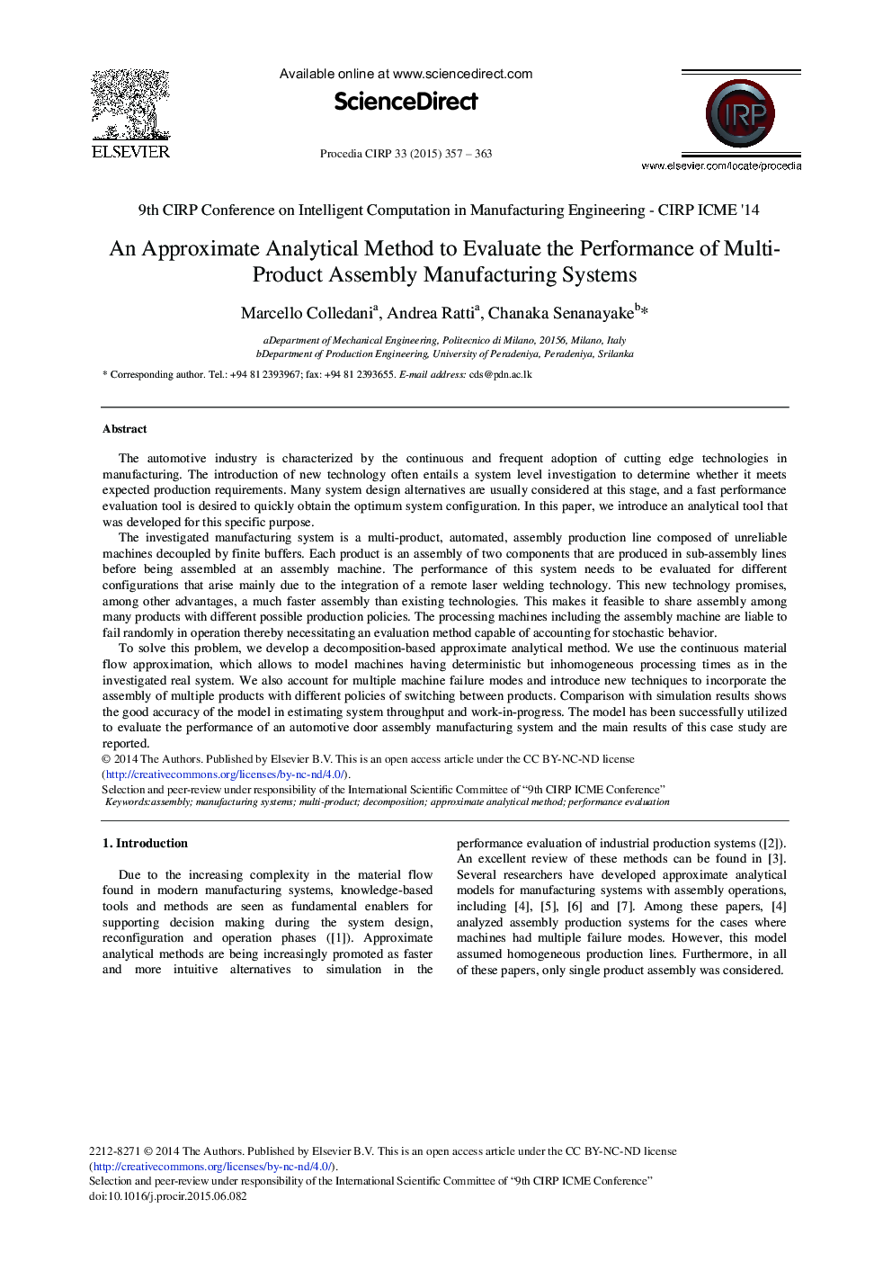 An Approximate Analytical Method to Evaluate the Performance of Multi-product Assembly Manufacturing Systems 