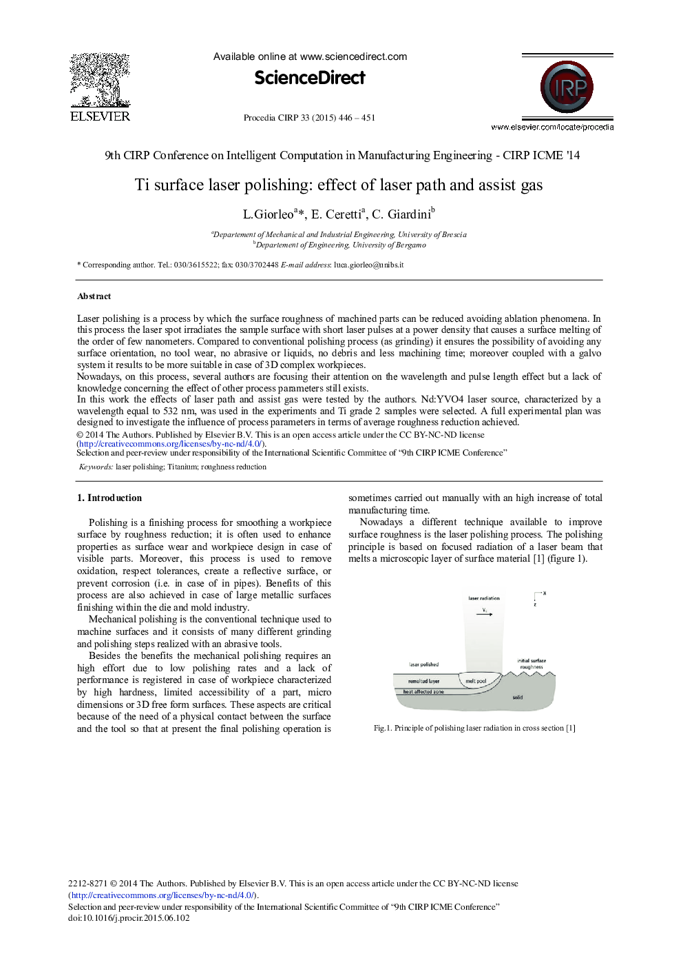 Ti Surface Laser Polishing: Effect of Laser Path and Assist Gas 