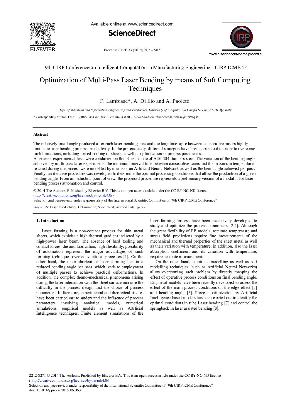 Optimization of Multi-Pass Laser Bending by means of Soft Computing Techniques 