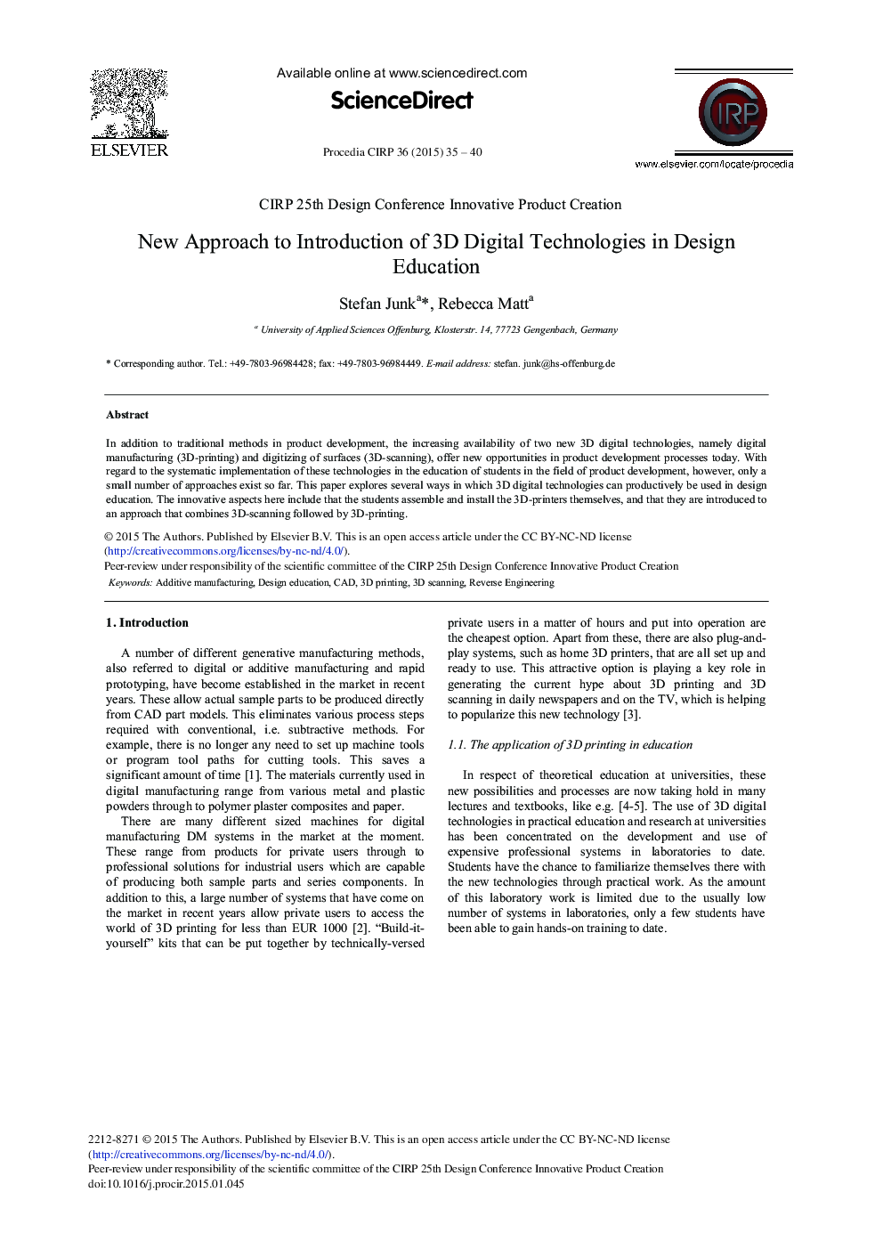 New Approach to Introduction of 3D Digital Technologies in Design Education 