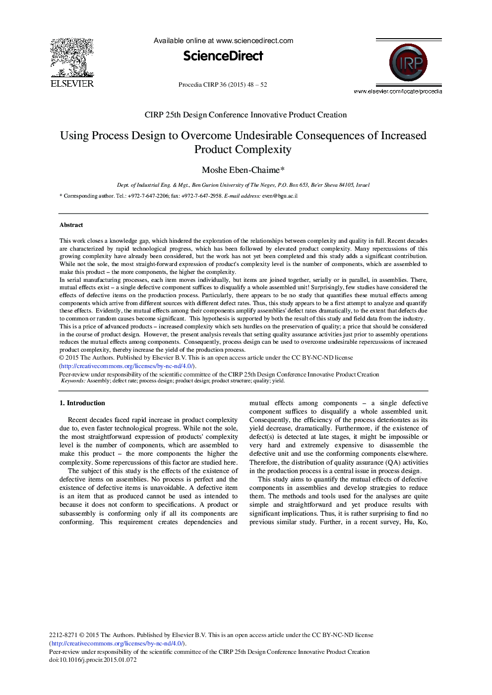 Using Process Design to Overcome Undesirable Consequences of Increased Product Complexity 